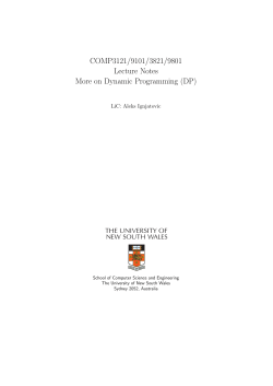 COMP3121/9101/3821/9801 Lecture Notes More on Dynamic