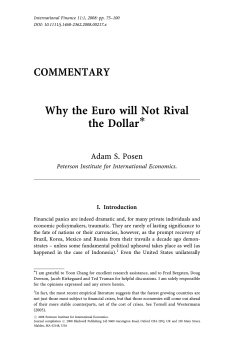 Paper: Why the Euro will Not Rival the Dollar