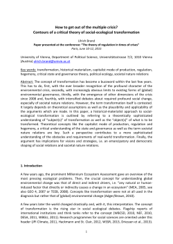 How to get out of the multiple crisis? Contours of a critical theory of