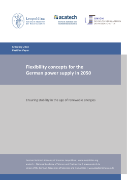 Flexibility concepts for the German power supply in 2050