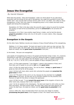 Jesus the Evangelist - Transforming Teachers