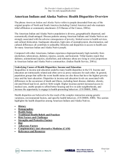 American Indians and Alaska Natives: Health Disparities Overview