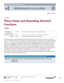 Topic C: Place Value and Rounding Decimal Fractions