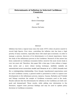 Determinants of Inflation in Selected Caribbean Countries