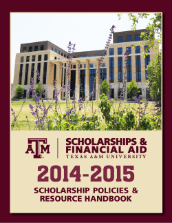 2014-2015 Scholarships Handbook - TAMU Scholarships