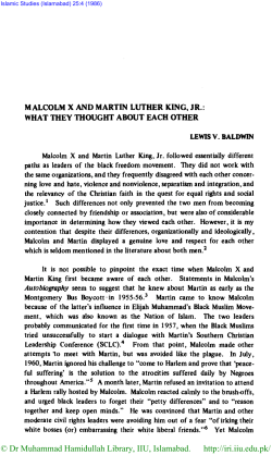 MALCOLM X AND MARTIN LUTHER KING, JR.: WHAT THEY
