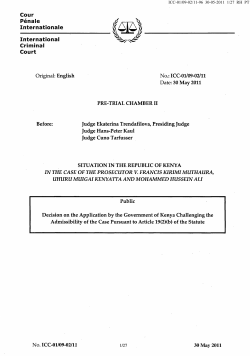 Decision on the Application by the Government of Kenya