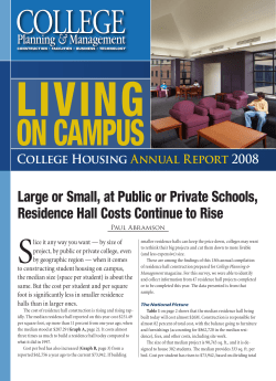 Large or Small, at Public or Private Schools, Residence Hall Costs