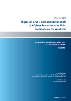 Migration and Displacement Impacts of Afghan Transitions in