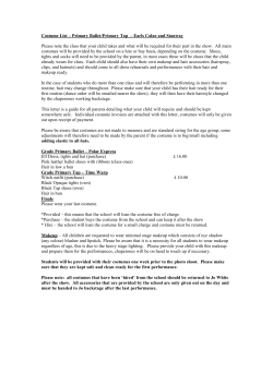 Costume List &ndash; Grade 1 Ballet/Grade 1 Tap/ Grade II Modern