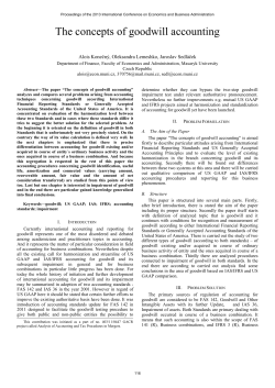 The concepts of goodwill accounting