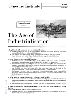 AGE OF INDUSTRIALISATION CLASS 10 NOTES