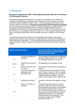 AIFMD disclosure