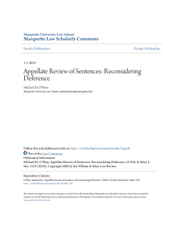 Appellate Review of Sentences: Reconsidering Deference