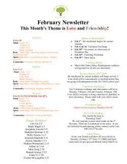 Current Newsletter - Orange Tree Christian Preschool
