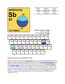 Antimony isotopes in Earth/planetary science Molecules, atoms, and