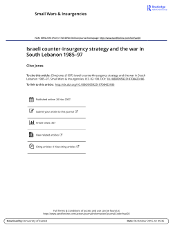 Israeli counter‐insurgency strategy and the war in South Lebanon