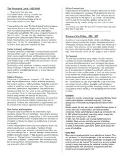 The Promised Land, 1860-1900 Shame of the Cities, 1860-1900