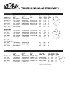 product dimensions and measurements - Fold-Pak