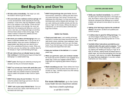 Bed Bug Do`s and Don`ts - Contra Costa Health Services