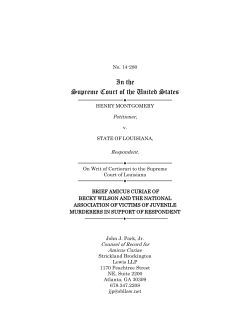 Becky Wilson and the National Association of Victims of Juvenile