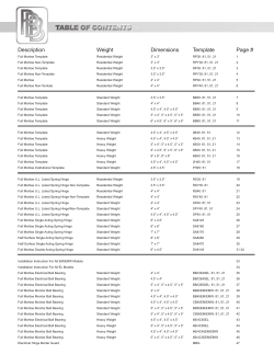 Description Weight Dimensions Template Page