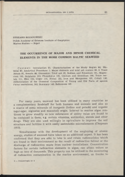 THE OCCURRENCE OF MAJOR AND MINOR CHEMICAL