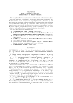 CHAPTER III FUNCTIONS AND CONTINUITY DEFINITION OF THE