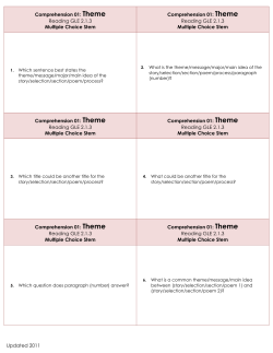 Comprehension 01: Theme Reading GLE 2.1.3 Multiple Choice
