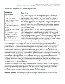 Hurricane Impacts on Ocean Organisms