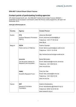 Contact points of participating funding agencies