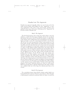 Paradise Lost: The Arguments