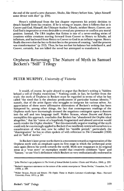 Orpheus Returning: The Nature of Myth in Samuel Beckett`s "Still
