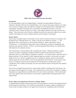 NERVA Due Process - New England Region Volleyball Association