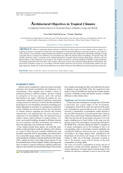 Architectural Objectives in Tropical Climates