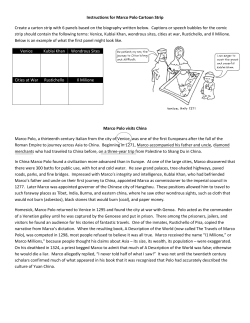 Instructions for Marco Polo Cartoon Strip Create a carton strip with 6
