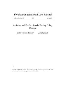 Activism and Darfur: Slowly Driving Policy Change