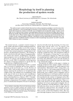 Morphology by itself in planning the production of spoken words