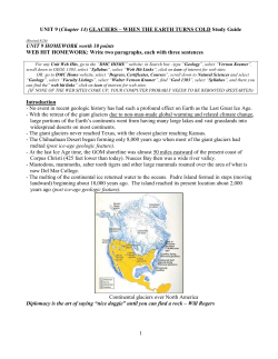 UNIT 9 GLACIERS Study Guide