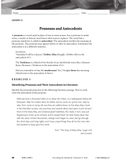 Pronouns and Antecedents