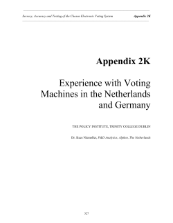 Appendix 2K Experience with Voting Machines in the