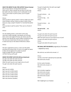 HAVE YOU BEEN TO JAIL FOR JUSTICE? (Anne Feeney) WHEN