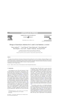 Design of electrolyte solutions for Li and Li