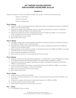 AP&reg; UNITED STATES HISTORY 2008 SCORING