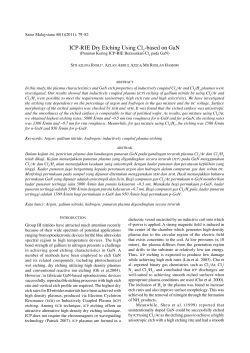 ICP-RIE Dry Etching Using Cl2-based on GaN