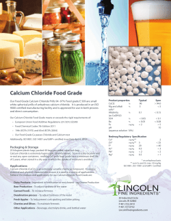 Calcium Chloride Food Grade