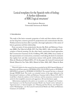 Lexical templates for the Spanish verbs of feeling: A