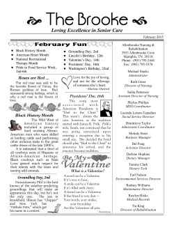 February Newsletter - Allenbrooke Nursing and Rehabilitation
