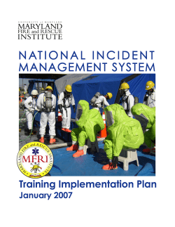 National Incident Management System Training Plan