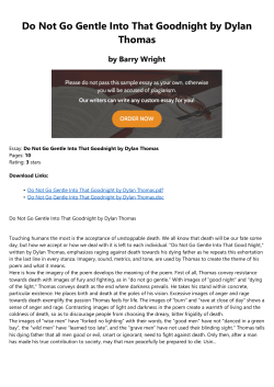 Do Not Go Gentle Into That Goodnight by Dylan Thomas by Barry
